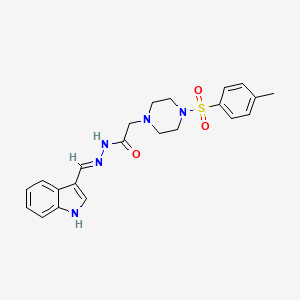 N-[(E)-1H-indol-3-ylmethylideneamino]-2-[4-(4-methylphenyl)sulfonylpiperazin-1-yl]acetamide