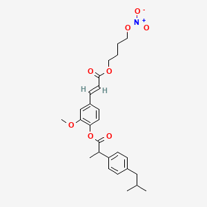 [2-methoxy-4-[(E)-3-(4-nitrooxybutoxy)-3-oxoprop-1-enyl]phenyl] 2-[4-(2-methylpropyl)phenyl]propanoate