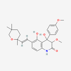 4,5-dihydroxy-3-methoxy-4-(4-methoxyphenyl)-6-[(E)-2-(2,5,5-trimethyloxan-2-yl)ethenyl]-1,3-dihydroquinolin-2-one