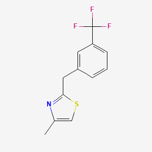 molecular formula C12H10F3NS B1382858 4-甲基-2-{[3-(三氟甲基)苯基]甲基}-1,3-噻唑 CAS No. 1350932-81-8