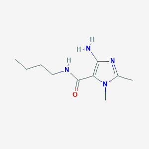 molecular formula C10H18N4O B1382862 4-氨基-N-丁基-1,2-二甲基-1H-咪唑-5-甲酰胺 CAS No. 55746-85-5