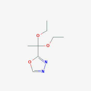 molecular formula C8H14N2O3 B1382878 2-(1,1-Diethoxyethyl)-1,3,4-oxadiazole CAS No. 1803584-45-3
