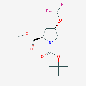 molecular formula C12H19F2NO5 B1382880 1-叔丁基 2-甲基 (2R,4S)-4-(二氟甲氧基)吡咯烷-1,2-二甲酸酯 CAS No. 1807916-61-5
