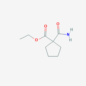 Cyclopentanecarboxylic acid, 1-(aminocarbonyl)-, ethyl ester (9CI)