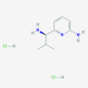 molecular formula C9H17Cl2N3 B1382889 (R)-6-(1-氨基-2-甲基-丙基)-吡啶-2-胺二盐酸盐 CAS No. 1260619-28-0