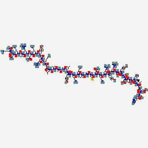 (3S)-4-[[2-[[(2S,3S)-1-[[(2S)-1-[[(2S,3R)-1-[[(2S)-1-[[(2S)-1-[[(2S)-1-[[(2S)-1-[[(2S)-1-[[(2S)-1-[[(2S)-1-[[(2S)-6-amino-1-[[(2S)-5-amino-1-[[(2S)-1-[[(2S)-1-[[(2S)-1-[[(2S)-6-amino-1-[[(2S)-6-amino-1-[[(2S)-1-[[(2S)-1-[[(2S)-1-[[(2S)-1-[[(2S)-1-[[(2S)-1-[[2-[[(2S)-6-amino-1-[[(2S)-1-[[(2S)-1-[[(2S)-6-amino-1-[[(2S)-5-amino-1-[[(2S)-1-[[(2S)-1-[[(2S)-6-amino-1-[[(2S)-4-amino-1-[[(2S)-1,6-diamino-1-oxohexan-2-yl]amino]-1,4-dioxobutan-2-yl]amino]-1-oxohexan-2-yl]amino]-3-methyl-1-oxobutan-2-yl]amino]-5-carbamimidamido-1-oxopentan-2-yl]amino]-1,5-dioxopentan-2-yl]amino]-1-oxohexan-2-yl]amino]-3-(4-hydroxyphenyl)-1-oxopropan-2-yl]amino]-5-carbamimidamido-1-oxopentan-2-yl]amino]-1-oxohexan-2-yl]amino]-2-oxoethyl]amino]-4-methyl-1-oxopentan-2-yl]amino]-3-methyl-1-oxobutan-2-yl]amino]-1-oxopropan-2-yl]amino]-1-oxopropan-2-yl]amino]-4-methyl-1-oxopentan-2-yl]amino]-3-(4-hydroxyphenyl)-1-oxopropan-2-yl]amino]-1-oxohexan-2-yl]amino]-1-oxohexan-2-yl]amino]-3-methyl-1-oxobutan-2-yl]amino]-1-oxopropan-2-yl]amino]-4-methylsulfanyl-1-oxobutan-2-yl]amino]-1,5-dioxopentan-2-yl]amino]-1-oxohexan-2-yl]amino]-5-carbamimidamido-1-oxopentan-2-yl]amino]-3-(4-hydroxyphenyl)-1-oxopropan-2-yl]amino]-5-carbamimidamido-1-oxopentan-2-yl]amino]-3-hydroxy-1-oxopropan-2-yl]amino]-3-(4-hydroxyphenyl)-1-oxopropan-2-yl]amino]-3-hydroxy-1-oxopropan-2-yl]amino]-3-carboxy-1-oxopropan-2-yl]amino]-3-hydroxy-1-oxobutan-2-yl]amino]-1-oxo-3-phenylpropan-2-yl]amino]-3-methyl-1-oxopentan-2-yl]amino]-2-oxoethyl]amino]-3-[[(2S)-2-[[(2S)-2-amino-3-(1H-imidazol-4-yl)propanoyl]amino]-3-hydroxypropanoyl]amino]-4-oxobutanoic acid