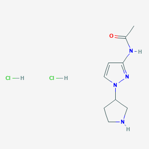 molecular formula C9H16Cl2N4O B1382897 N-[1-(pyrrolidin-3-yl)-1H-pyrazol-3-yl]acetamide dihydrochloride CAS No. 1803570-53-7