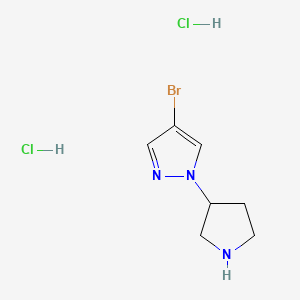 molecular formula C7H12BrCl2N3 B1382905 4-溴-1-吡咯烷-3-基-1H-吡唑二盐酸盐 CAS No. 1965308-85-3