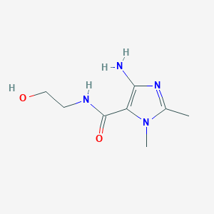 molecular formula C8H14N4O2 B1382908 4-amino-N-(2-hydroxyethyl)-1,2-dimethyl-1H-imidazole-5-carboxamide CAS No. 132038-61-0