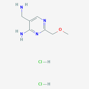 molecular formula C7H14Cl2N4O B1382913 5-(氨甲基)-2-(甲氧基甲基)嘧啶-4-胺二盐酸盐 CAS No. 1803596-71-5