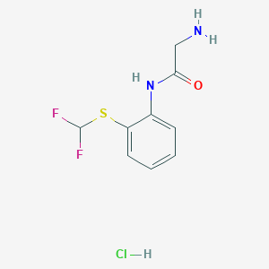 molecular formula C9H11ClF2N2OS B1382914 2-氨基-N-{2-[(二氟甲基)硫烷基]苯基}乙酰胺盐酸盐 CAS No. 1803605-65-3