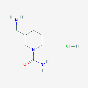 molecular formula C7H16ClN3O B1382925 3-(氨甲基)哌啶-1-甲酰胺盐酸盐 CAS No. 1803580-70-2