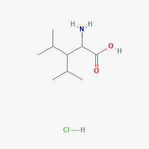 molecular formula C9H20ClNO2 B1382926 盐酸2-氨基-4-甲基-3-(丙烷-2-基)戊酸 CAS No. 1803571-74-5