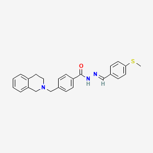 4-(3,4-dihydroisoquinolin-2(1H)-ylmethyl)-N'-{(E)-[4-(methylsulfanyl)phenyl]methylidene}benzohydrazide