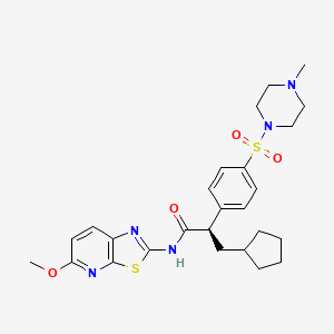 (2R)-3-cyclopentyl-N-(5-methoxy[1,3]thiazolo[5,4-b]pyridin-2-yl)-2-{4-[(4-methylpiperazin-1-yl)sulfonyl]phenyl}propanamide