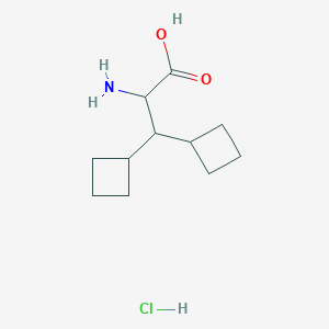 molecular formula C11H20ClNO2 B1382944 2-氨基-3,3-二环丁基丙酸盐酸盐 CAS No. 1803562-65-3