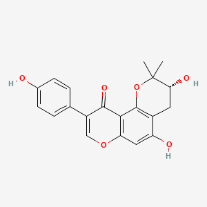 (3R)-3,5-dihydroxy-9-(4-hydroxyphenyl)-2,2-dimethyl-3,4-dihydropyrano[2,3-f]chromen-10-one