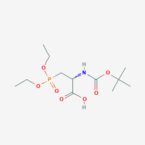 molecular formula C12H24NO7P B1382966 (R)-2-((tert-Butoxycarbonyl)amino)-3-(diethoxyphosphoryl)propanoic acid CAS No. 1159501-66-2