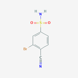 molecular formula C7H5BrN2O2S B1382974 3-Bromo-4-cyanobenzene-1-sulfonamide CAS No. 1261726-19-5