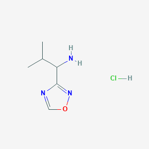 molecular formula C6H12ClN3O B1382979 2-甲基-1-(1,2,4-噁二唑-3-基)丙基-1-胺盐酸盐 CAS No. 1795274-18-8