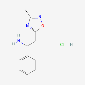 molecular formula C11H14ClN3O B1383011 2-(3-Methyl-1,2,4-oxadiazol-5-yl)-1-phenylethan-1-amine hydrochloride CAS No. 1803590-55-7