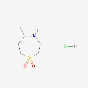 molecular formula C6H14ClNO2S B1383019 5-甲基-1,4-噻吩-1,1-二酮盐酸盐 CAS No. 1795276-67-3