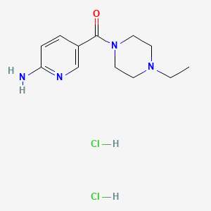 molecular formula C12H20Cl2N4O B1383021 5-(4-Ethylpiperazine-1-carbonyl)pyridin-2-amine dihydrochloride CAS No. 1795469-07-6