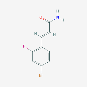 molecular formula C9H7BrFNO B1383023 (2E)-3-(4-溴-2-氟苯基)丙-2-烯酰胺 CAS No. 568595-13-1