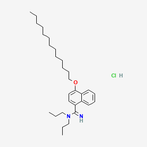 molecular formula C30H49ClN2O B13830262 N,N-Dipropyl-4-(tridecyloxy)-1-naphthamidine monohydrochloride CAS No. 30798-94-8