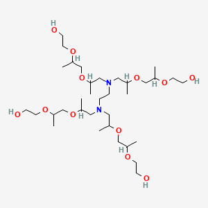 molecular formula C34H72N2O12 B13830276 2-[1-[1-[2-[Bis[2-[2-(2-hydroxyethoxy)propoxy]propyl]amino]ethyl-[2-[2-(2-hydroxyethoxy)propoxy]propyl]amino]propan-2-yloxy]propan-2-yloxy]ethanol 