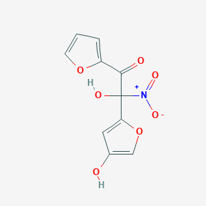 molecular formula C10H7NO7 B13830372 1-(Furan-2-yl)-2-hydroxy-2-(4-hydroxyfuran-2-yl)-2-nitroethan-1-one 