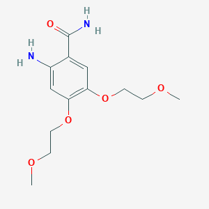 molecular formula C13H20N2O5 B1383046 2-Amino-4,5-bis(2-methoxyethoxy)benzamide CAS No. 236750-62-2