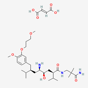 (2R,4R,5R,7S)-5-amino-N-(3-amino-2,2-dimethyl-3-oxopropyl)-4-hydroxy-7-[[4-methoxy-3-(3-methoxypropoxy)phenyl]methyl]-8-methyl-2-propan-2-ylnonanamide;(E)-but-2-enedioic acid