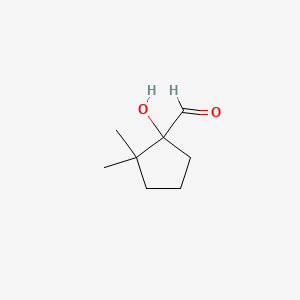 molecular formula C8H14O2 B13830675 1-Hydroxy-2,2-dimethylcyclopentane-1-carbaldehyde 