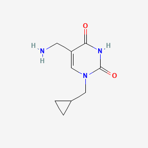 molecular formula C9H13N3O2 B1383074 5-(aminomethyl)-1-(cyclopropylmethyl)pyrimidine-2,4(1H,3H)-dione CAS No. 2090276-81-4