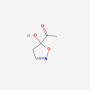 molecular formula C5H7NO3 B13830751 1-(5-hydroxy-4H-1,2-oxazol-5-yl)ethanone 