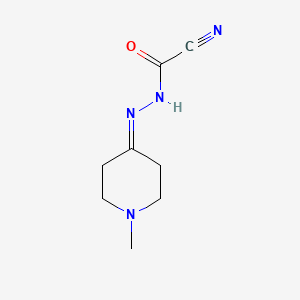 molecular formula C8H12N4O B13830806 1-cyano-N-[(1-methylpiperidin-4-ylidene)amino]formamide 