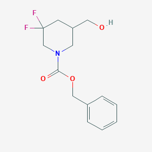 molecular formula C14H17F2NO3 B1383081 苄基 3,3-二氟-5-(羟甲基)哌啶-1-羧酸酯 CAS No. 1356339-31-5