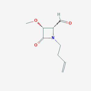 molecular formula C9H13NO3 B13830856 2-Azetidinecarboxaldehyde,1-(3-butenyl)-3-methoxy-4-oxo-,(2R,3R)-(9CI) 