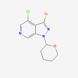 molecular formula C11H11BrClN3O B1383087 3-溴-4-氯-1-(四氢-2H-吡喃-2-基)-1H-吡唑并[3,4-c]吡啶 CAS No. 1416713-09-1