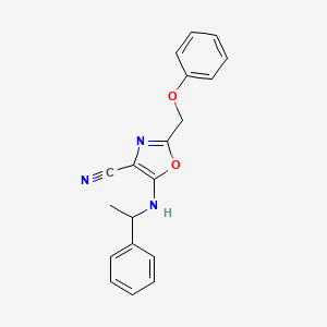 2-(Phenoxymethyl)-5-[(1-phenylethyl)amino]-1,3-oxazole-4-carbonitrile