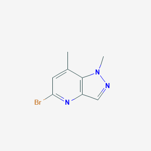 molecular formula C8H8BrN3 B1383090 5-溴-1,7-二甲基-1H-吡唑并[4,3-b]吡啶 CAS No. 1956386-61-0