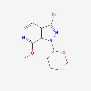 molecular formula C12H14BrN3O2 B1383092 3-溴-7-甲氧基-1-(四氢-2H-吡喃-2-基)-1H-吡唑并[3,4-c]吡啶 CAS No. 1416714-17-4