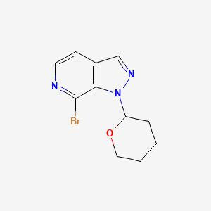 molecular formula C11H12BrN3O B1383093 7-Bromo-1-(tetrahydro-2H-pyran-2-yl)-1H-pyrazolo[3,4-c]pyridine CAS No. 1416713-77-3