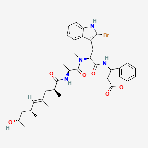 (E,2S,6R,8S)-N-[(2S)-1-[[(2S)-3-(2-bromo-1H-indol-3-yl)-1-oxo-1-[(3-oxo-2-oxabicyclo[4.3.1]deca-1(9),6(10),7-trien-5-yl)amino]propan-2-yl]-methylamino]-1-oxopropan-2-yl]-8-hydroxy-2,4,6-trimethylnon-4-enamide