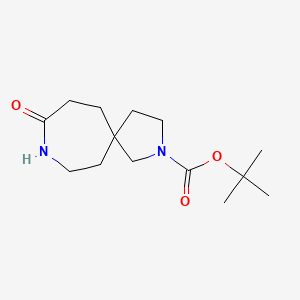molecular formula C14H24N2O3 B1383096 叔丁基 9-氧代-2,8-二氮杂螺[4.6]十一烷-2-羧酸酯 CAS No. 1341039-06-2