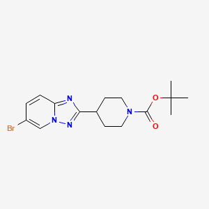molecular formula C16H21BrN4O2 B1383097 叔丁基 4-(6-溴-[1,2,4]三唑并[1,5-a]吡啶-2-基)哌啶-1-甲酸酯 CAS No. 1422344-42-0