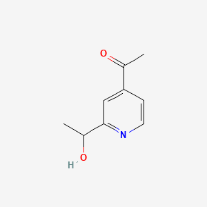 molecular formula C9H11NO2 B13830980 Ethanone, 1-[2-(1-hydroxyethyl)-4-pyridinyl]- 