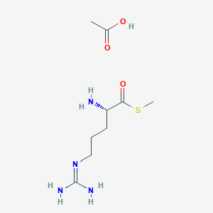 molecular formula C9H20N4O3S B13831016 acetic acid;S-methyl (2S)-2-amino-5-(diaminomethylideneamino)pentanethioate 