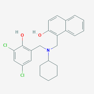 molecular formula C24H25Cl2NO2 B13831017 1-({Cyclohexyl[(3,5-dichloro-2-hydroxyphenyl)methyl]amino}methyl)naphthalen-2-ol CAS No. 4479-38-3